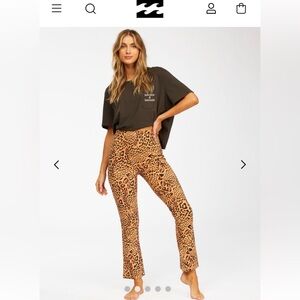 Billabong soft Animal Print Pants - Black-Tan.